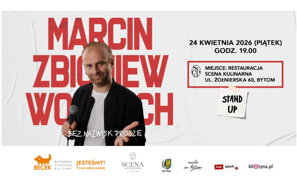 Zapraszamy na najnowszy program MARCINA ZBIGNIEWA WOJCIECHA „Bez nazwisk proszę” już 24 kwietnia (piątek) do Sceny Kulinarnej.